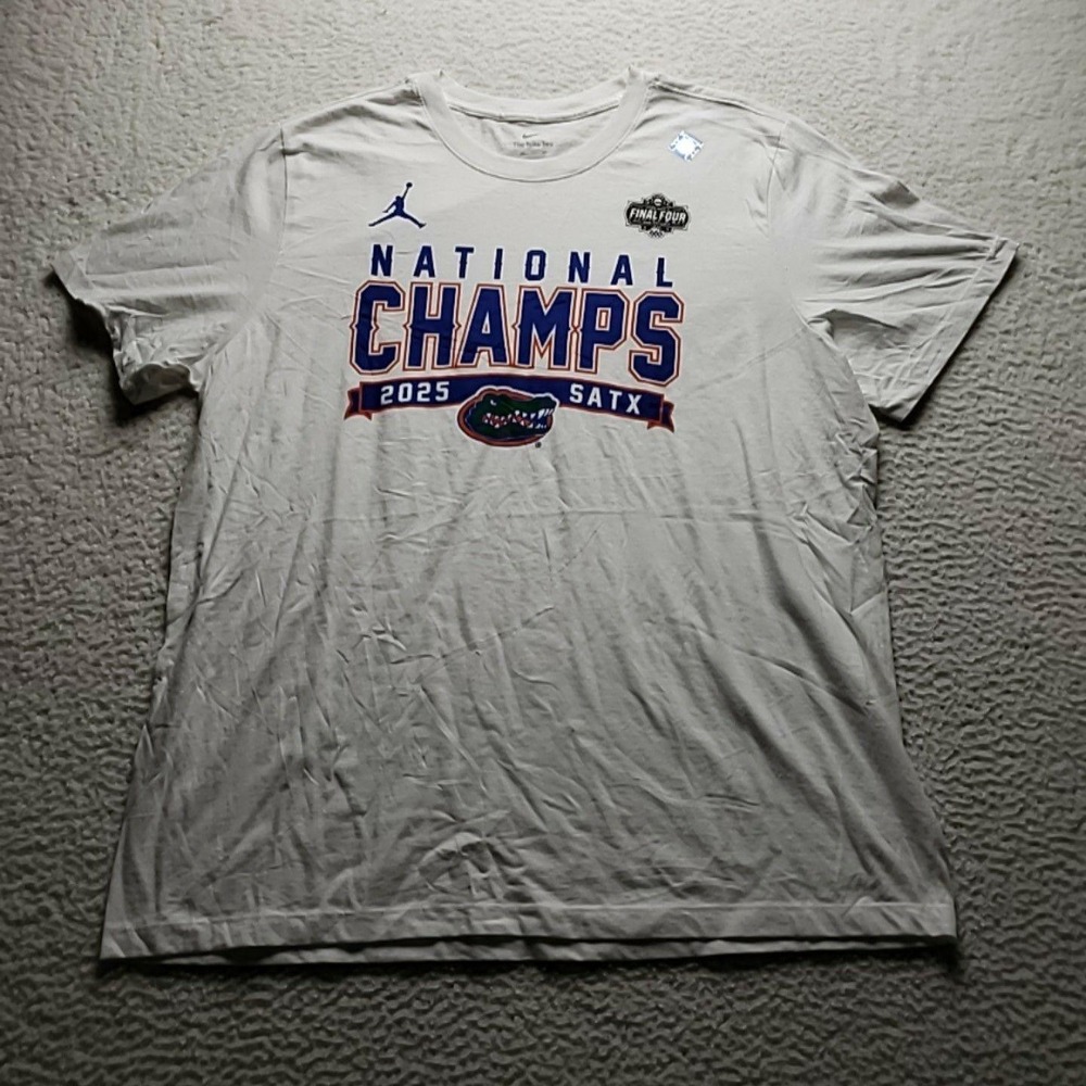 Florida Gators Shirt Mens 2XL White NCAA Basketball Nike National Champs 2025